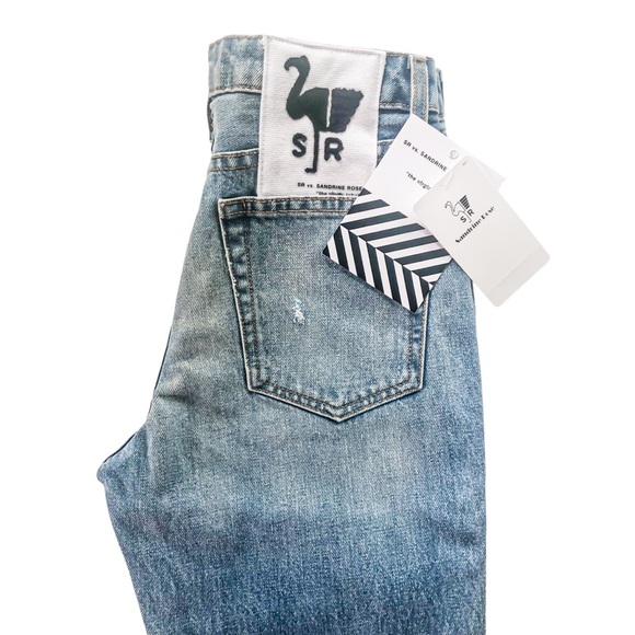 Free People SR vs Sandrine Rose Indigo Wash Straight Leg Denim Jeans, Sz 24 - Picture 4 of 14